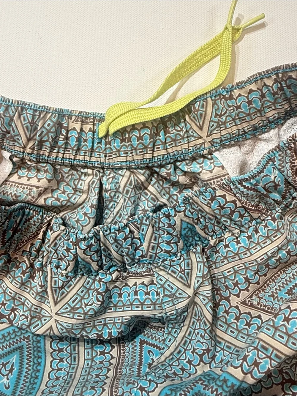 Patagonia Women’s Surf Trunks Board Shorts Teal Print Small